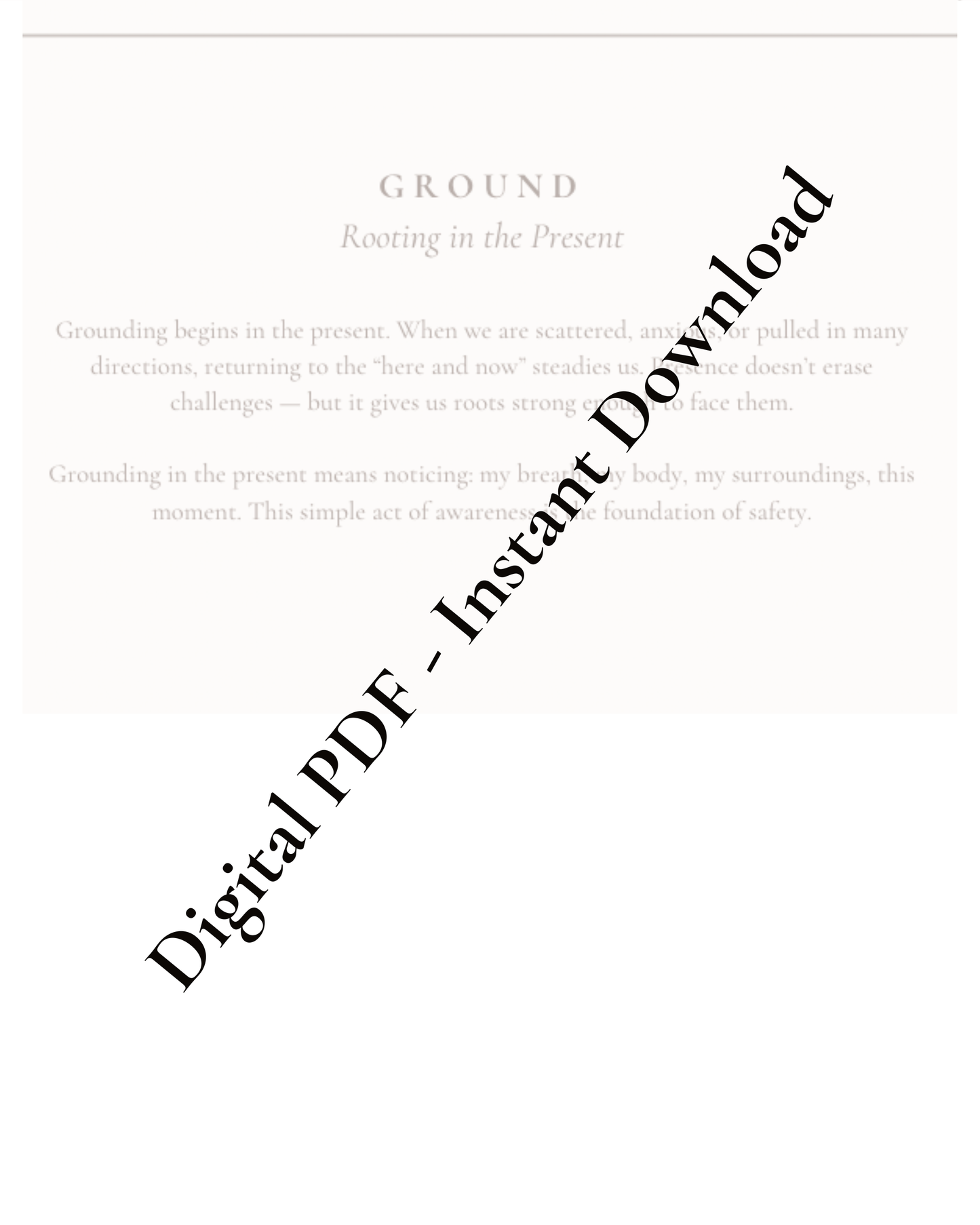 G R O U N D - A guide to anchor yourself in the present moment and find stability within