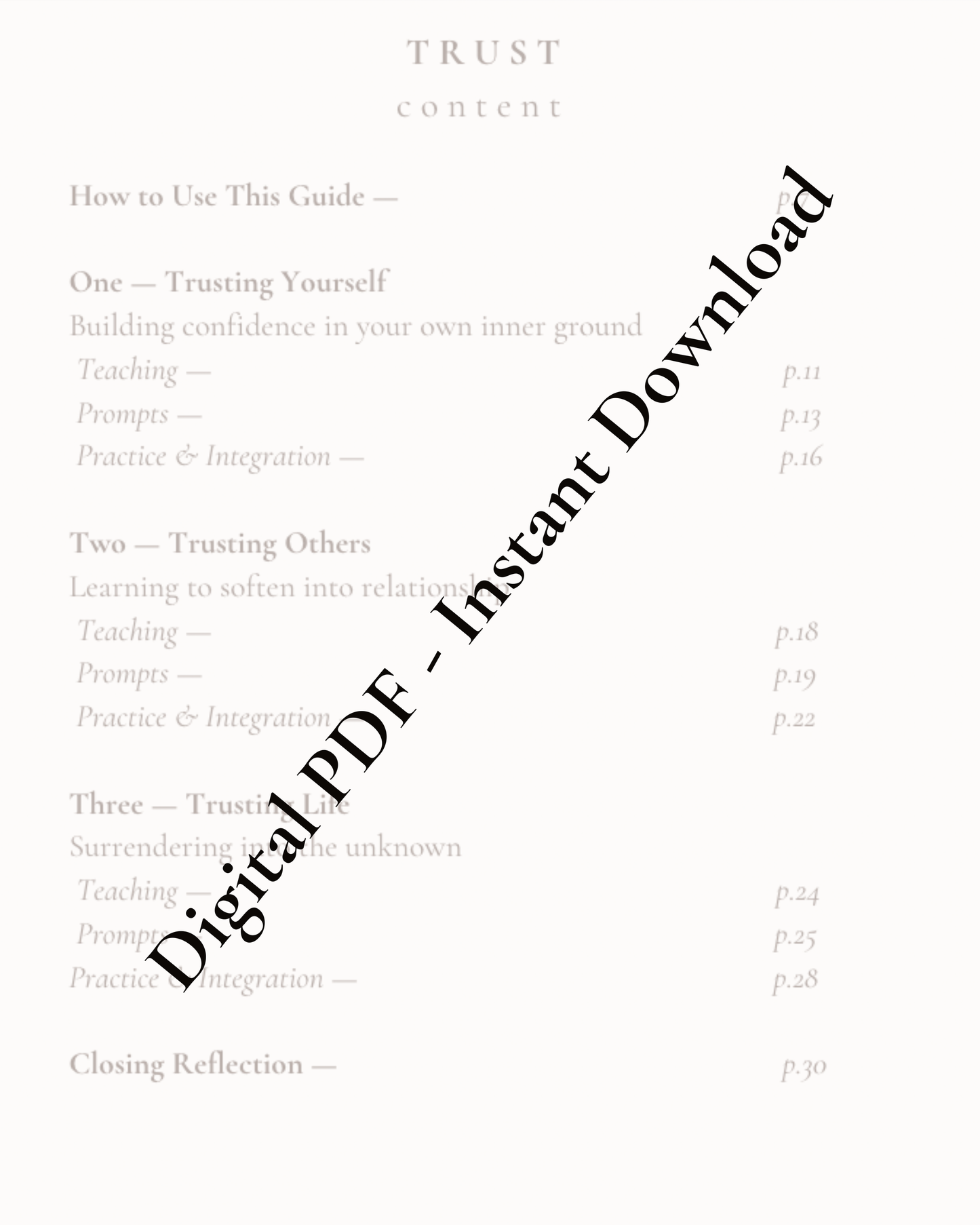 T R U S T - A journal to help you surrender control, lean into faith, and move with courage